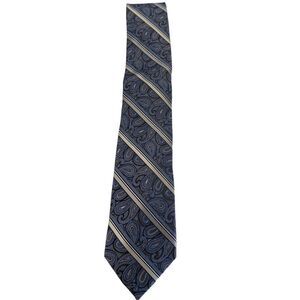 ProntoUomo platinum Mens wearhouse gray blue black silver paisley stripe X long